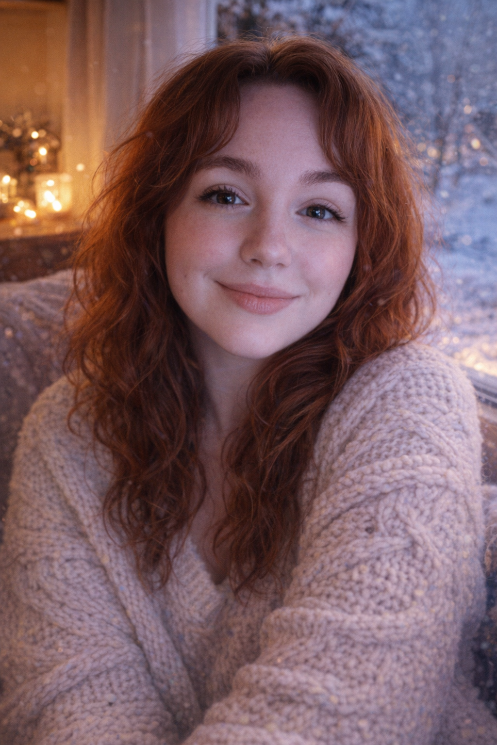 ChatGPT Image prompt: Use the uploaded photo of a red-haired girl as the... - ChatGPT Image