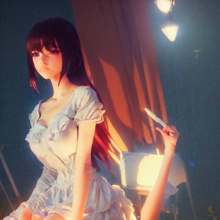 Stable Diffusion prompt: a potrait of anime girl, my dres...