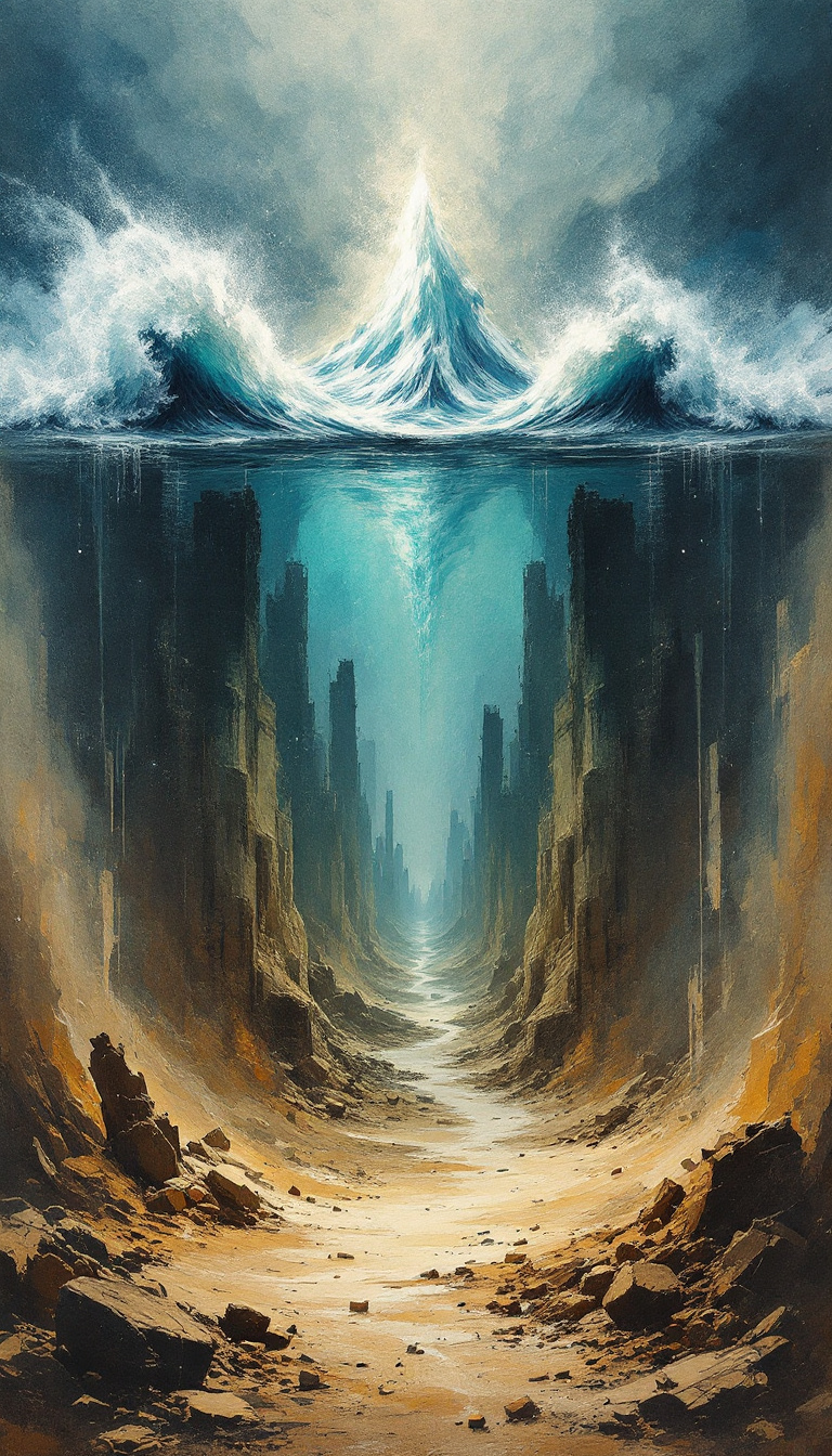 AI generated: FLUX prompt: surreal epic abstract double exposure fantasy roug... (FLUX - Landscapes)