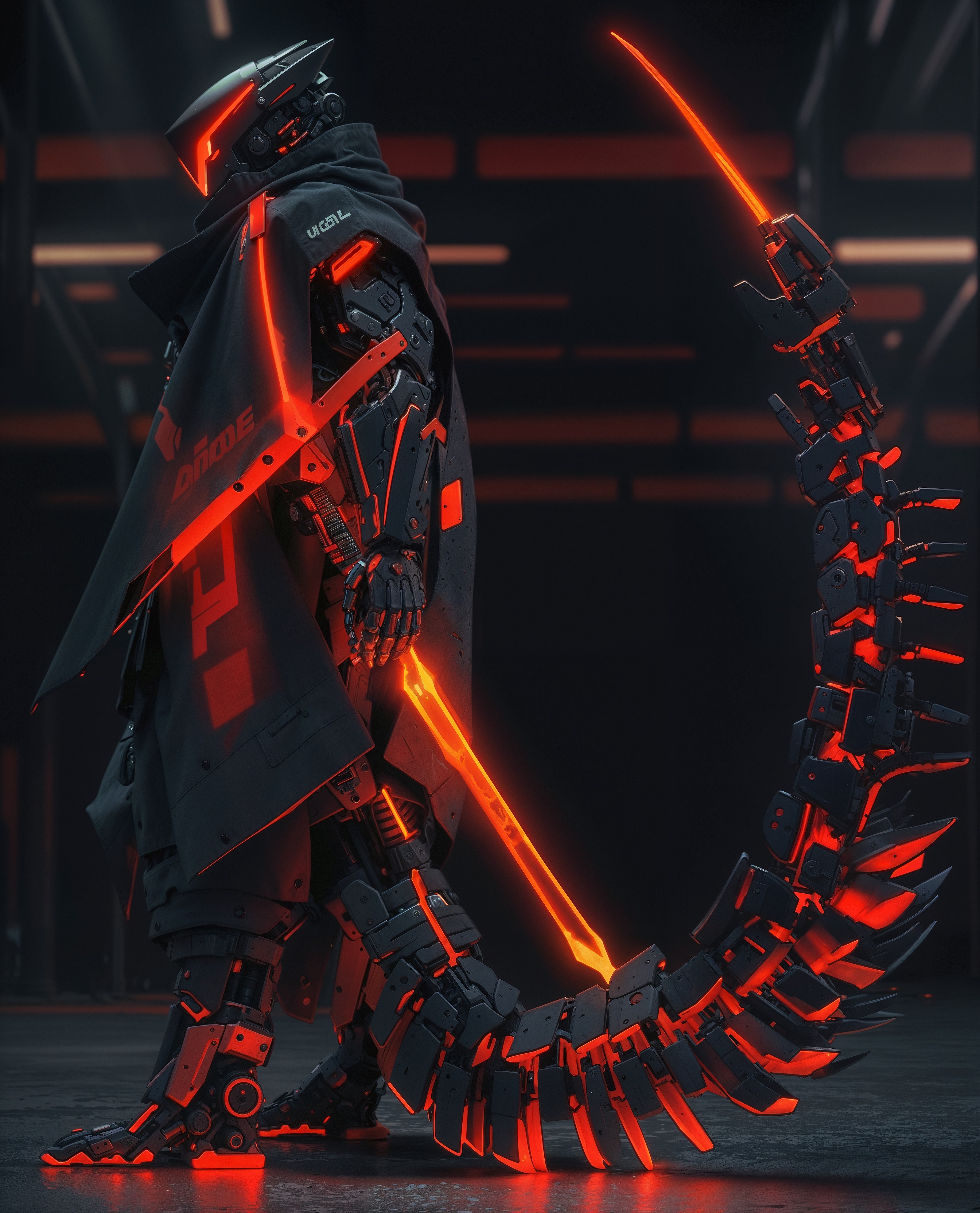 AI generated: Futuristic Scorpion Robot (Stable Diffusion - Character Design)