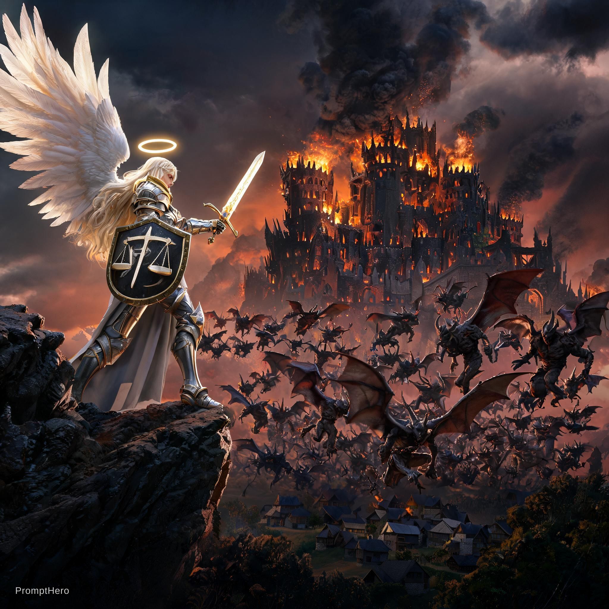 AI generated: Seedream 5 prompt: "The angel of justice is constantly preparing for... (Seedream 5 - Concept Art)