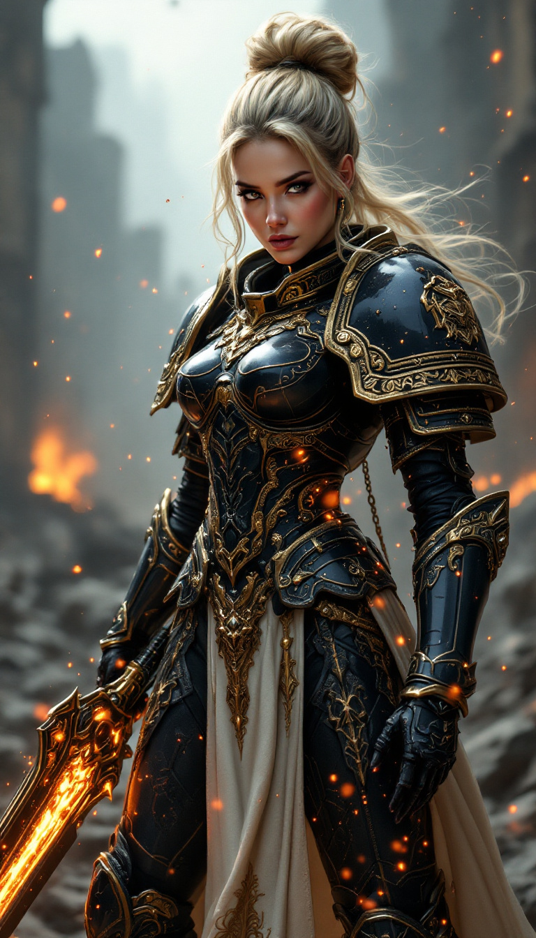 FLUX prompt: A dynamic angle, full-body view, realistic portrai... - FLUX