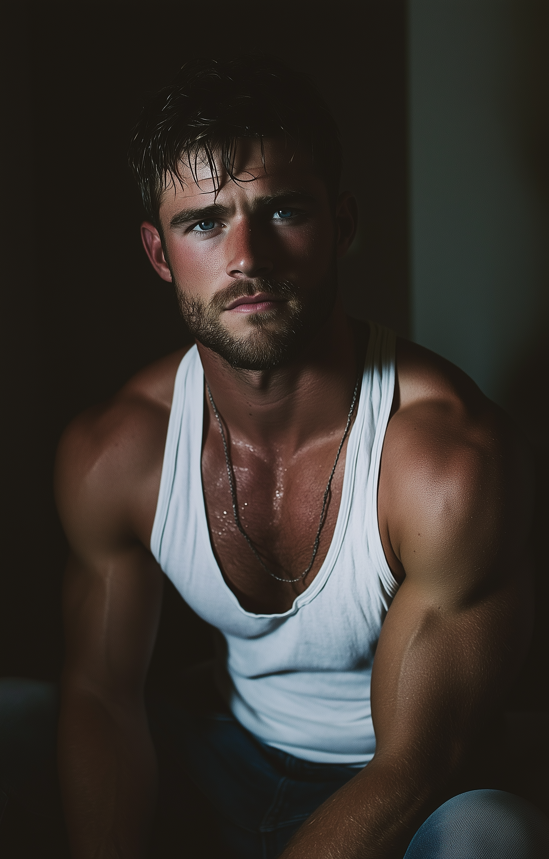 AI generated: Midjourney prompt: A photo of a handsome man wearing jeans and a whit... (Midjourney - Photography)