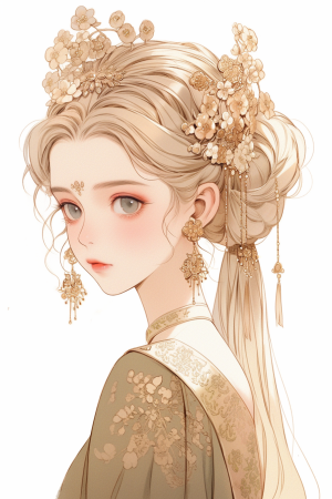 صورة مولدة بالذكاء الاصطناعي: Midjourney prompt: A calm and serene Zen girl, nature-inspired style,... (نموذج Midjourney - أنمي)