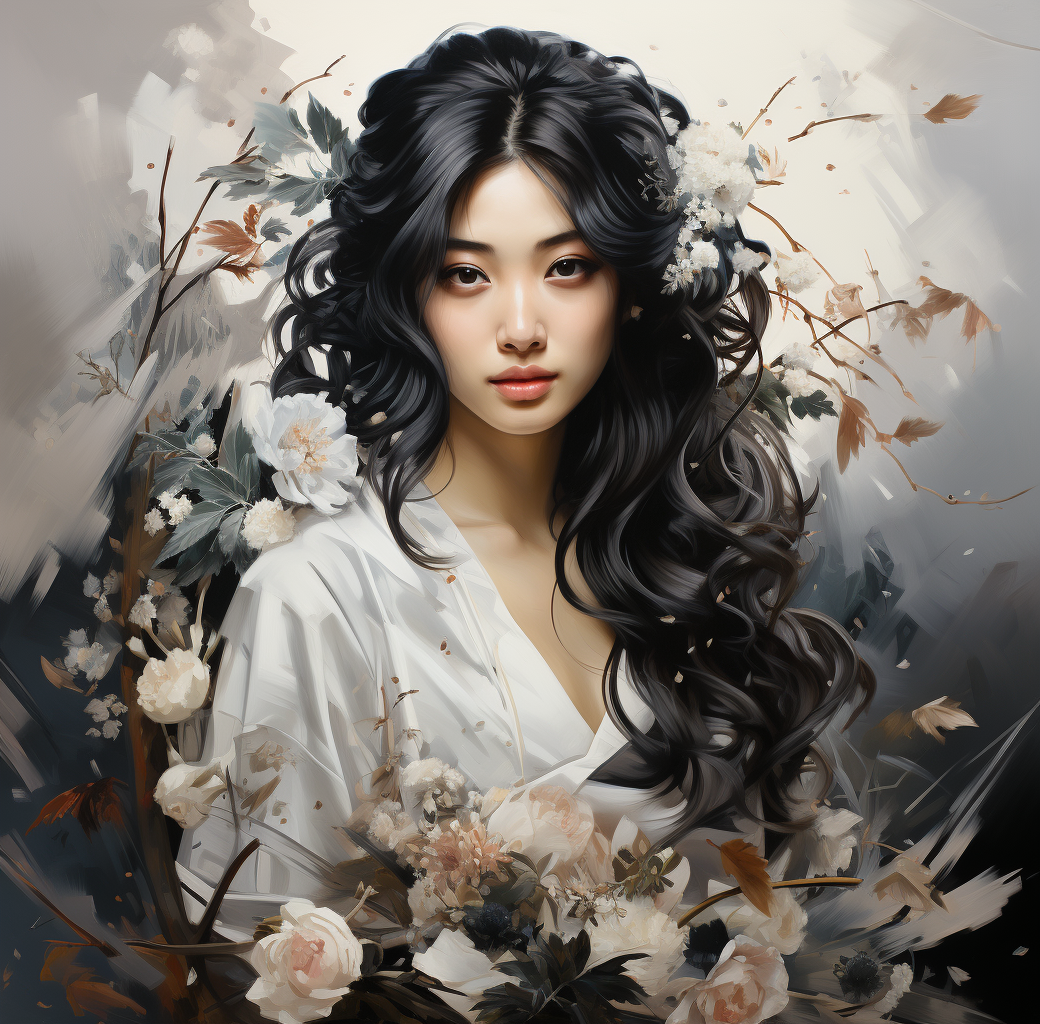 AI generated: Midjourney prompt: an asian woman drawing beautiful portraits, in the... (Midjourney - Portraits)