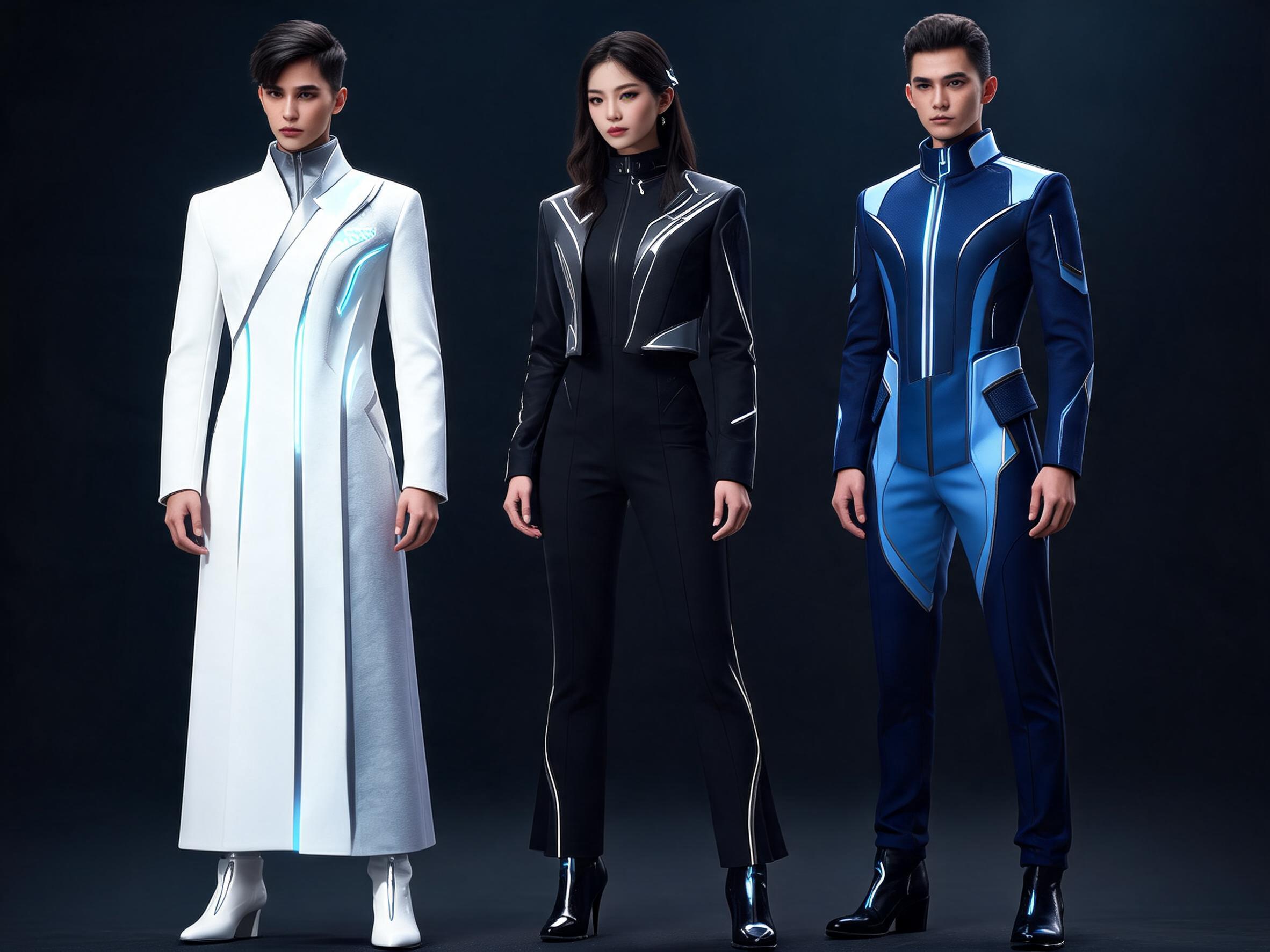AI generated: Seedream 5 prompt: Create a high-fashion concept sheet of futuristic ... (Seedream 5 - Fashion)