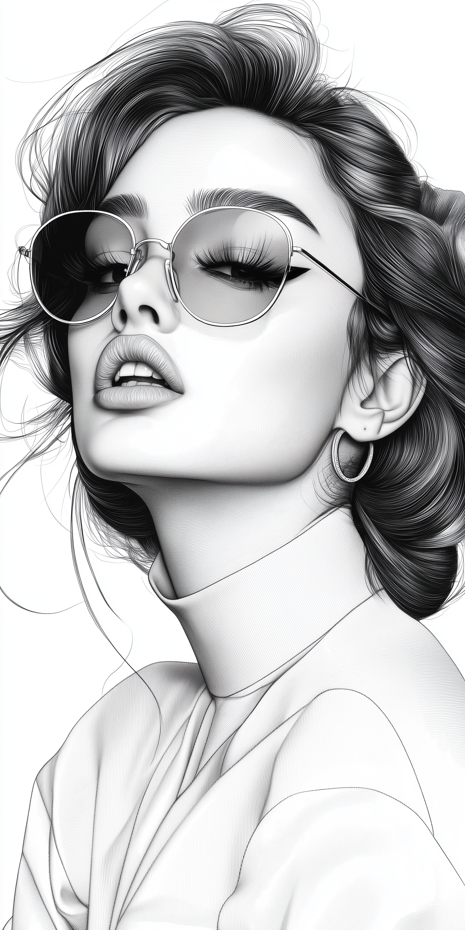 صورة مولدة بالذكاء الاصطناعي: Midjourney prompt: Retro Revival Coloring Book of the 1960s Fashion T... (نموذج Midjourney - أزياء وموضة)