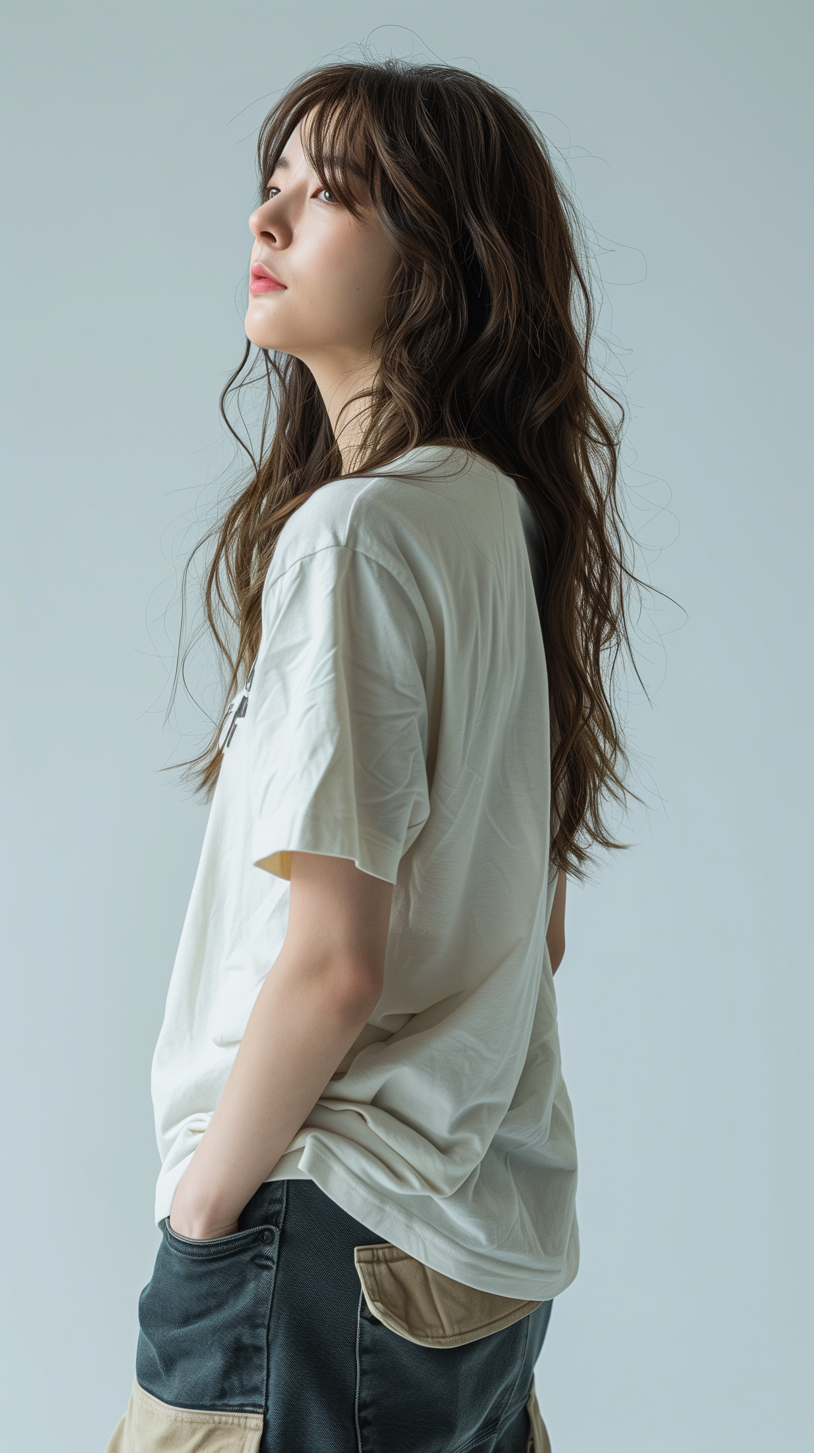 Midjourney prompt: magazine cover, side view, upper-body shot, fashio... - Midjourney