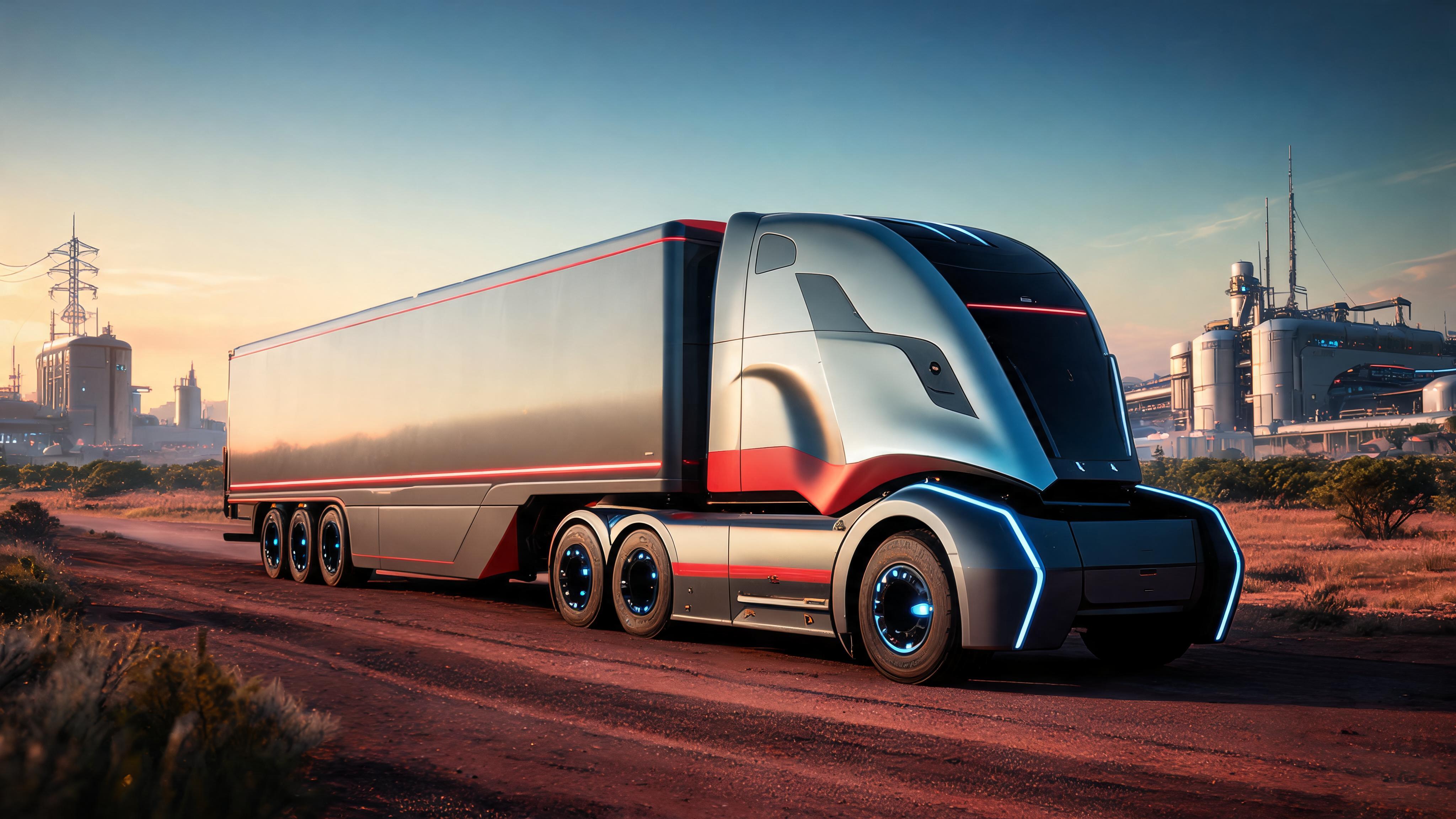 AI generated: Seedream 5 prompt: Create a unique, futuristic semi-truck by combinin... (Seedream 5 - 3D Art & CGI)