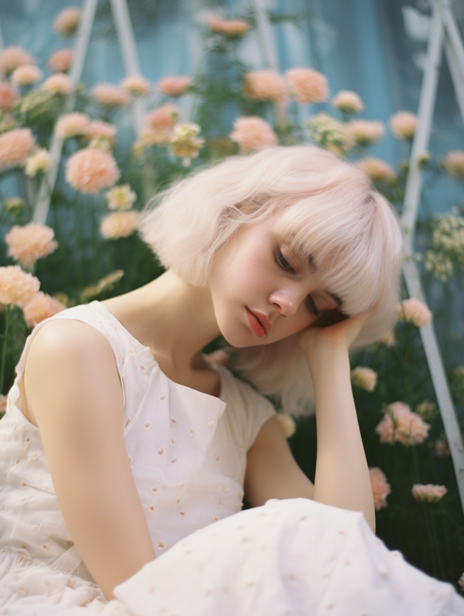 Midjourney prompt: disposable photography of a beautiful white girl w... - Midjourney