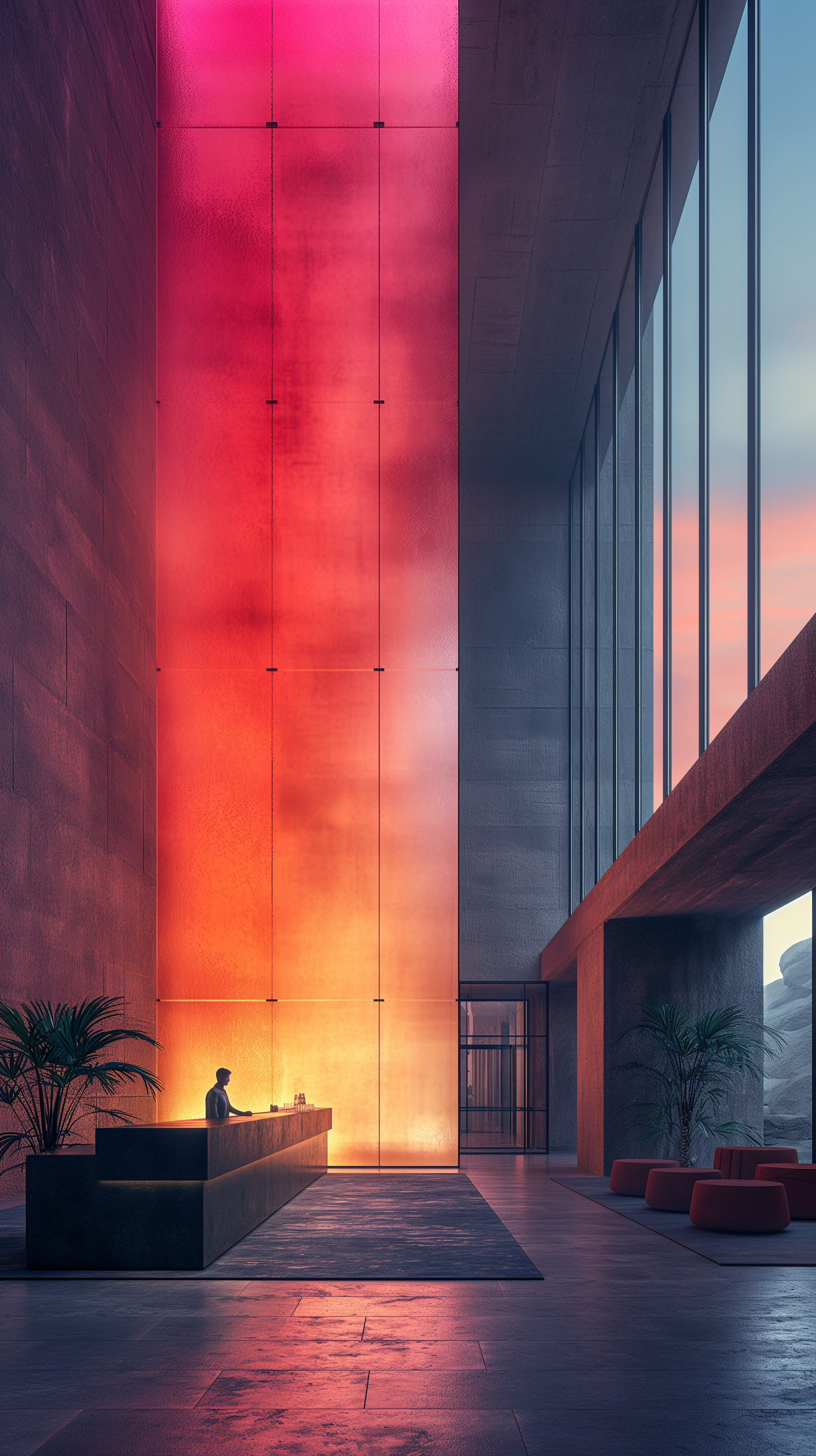 AI generated: Hotel reception (Midjourney - Interior Design)