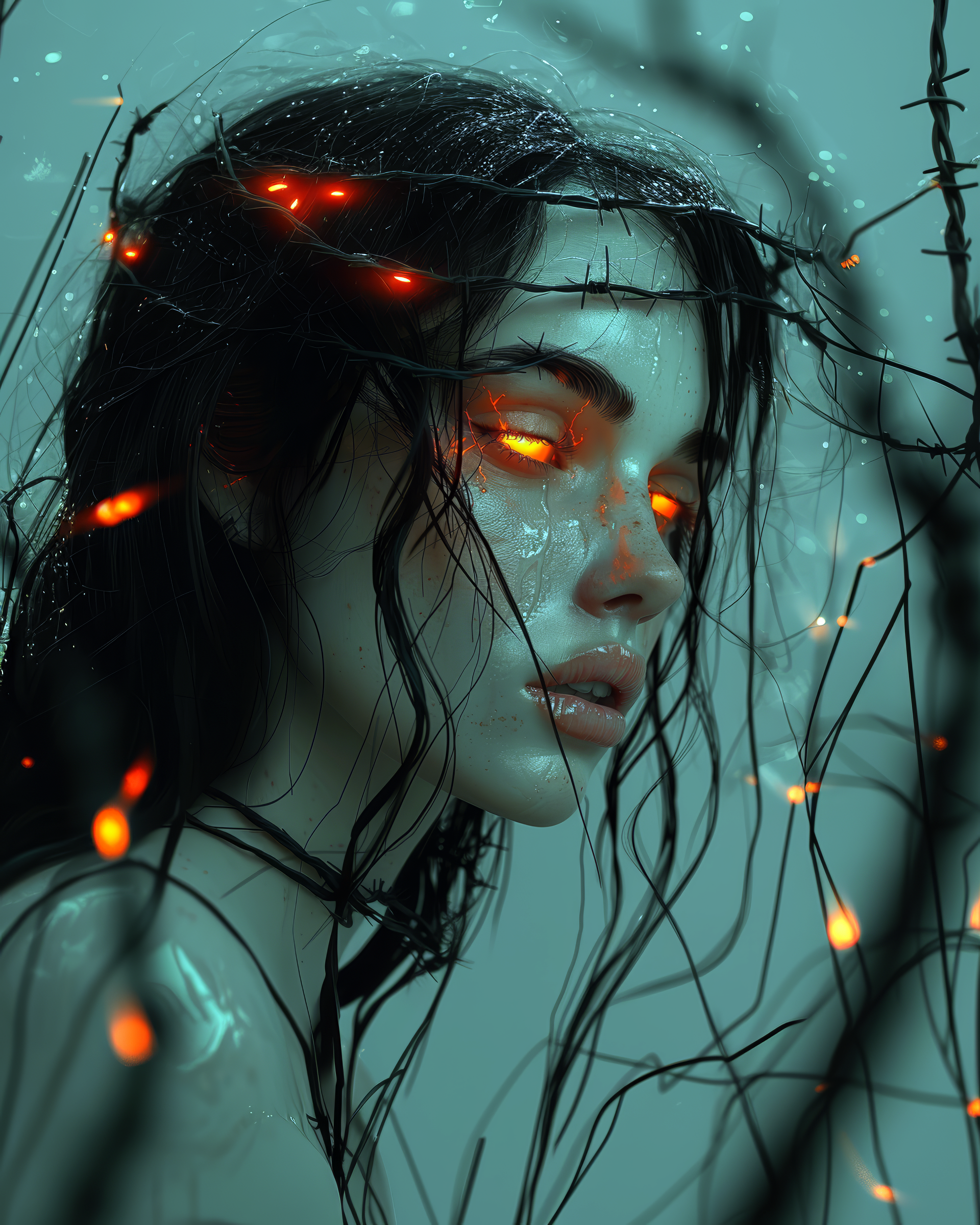 صورة مولدة بالذكاء الاصطناعي: Barbed Glow (نموذج Midjourney - صور شخصية)