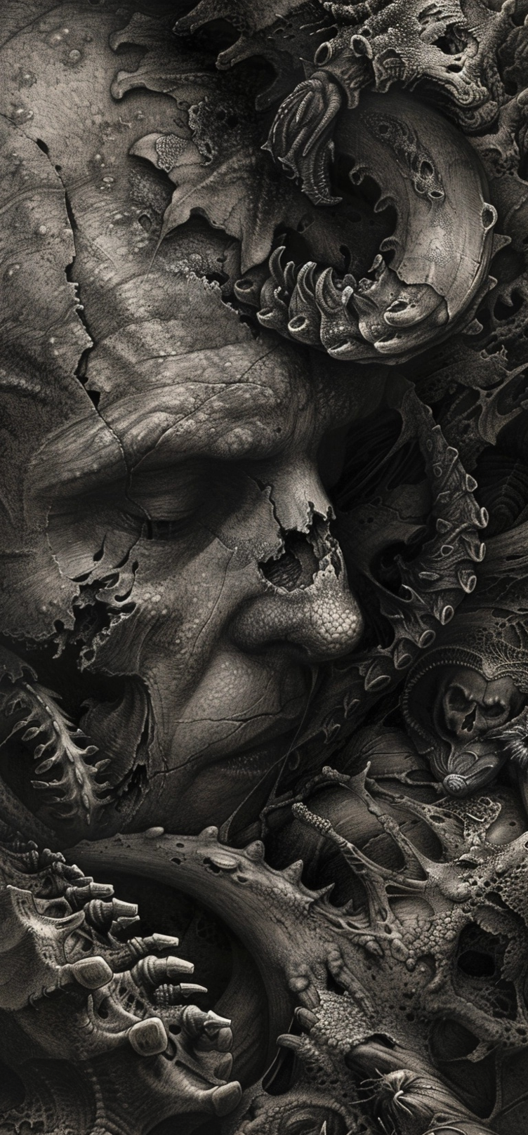 صورة مولدة بالذكاء الاصطناعي: ominous stone carving (نموذج Midjourney - فن مفاهيمي)