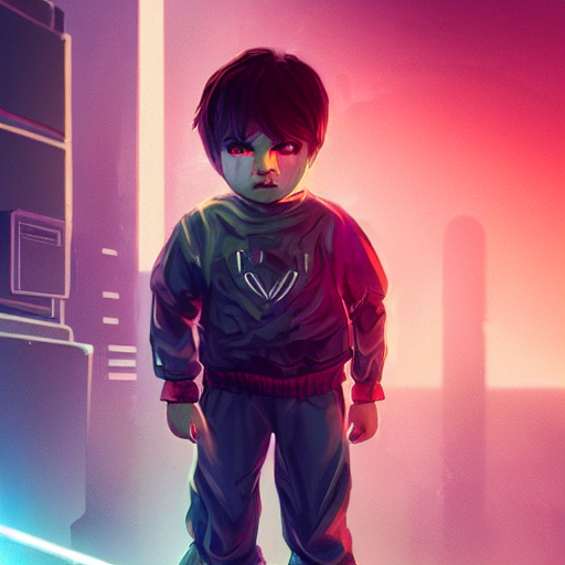 Stable Diffusion prompt: Small boy looking angry and cute...