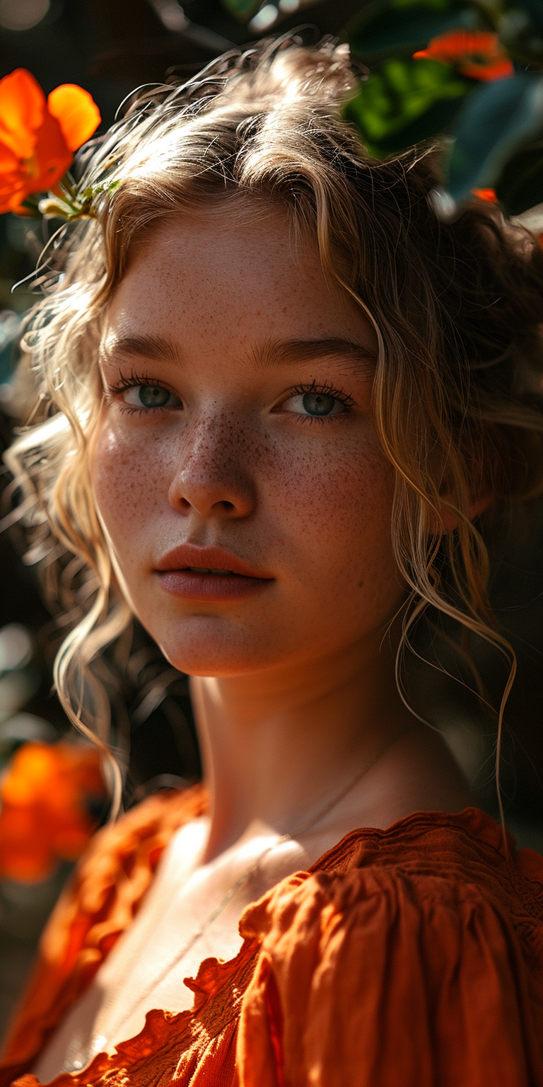 Midjourney prompt: a picture of a beautiful girl in a portrait, in th... - Midjourney