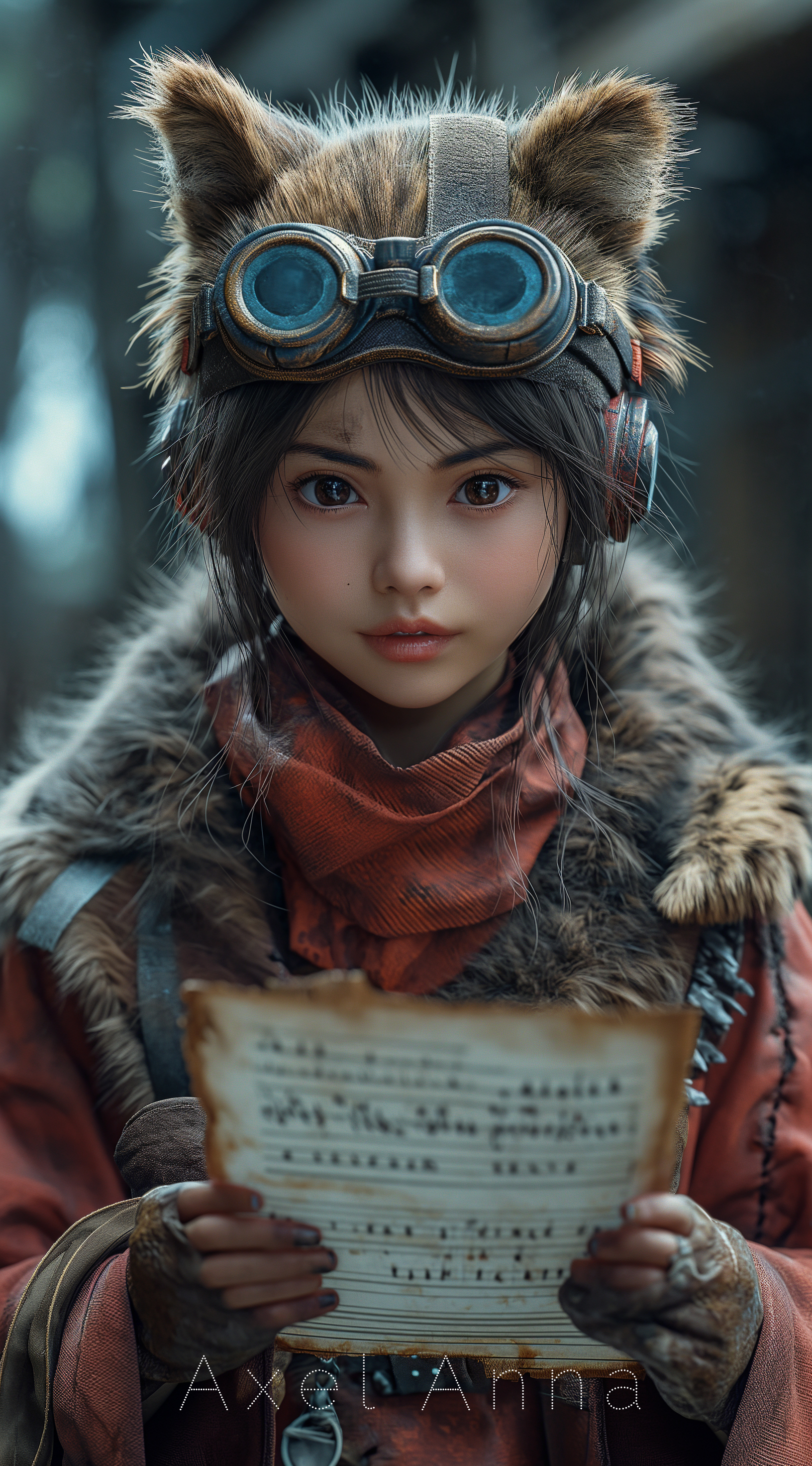 صورة مولدة بالذكاء الاصطناعي: Midjourney prompt: he anime character holding a piece of paper as an ... (نموذج Midjourney - صور شخصية)