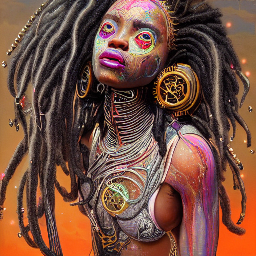 Stable Diffusion prompt: Black woman with highly detailed...