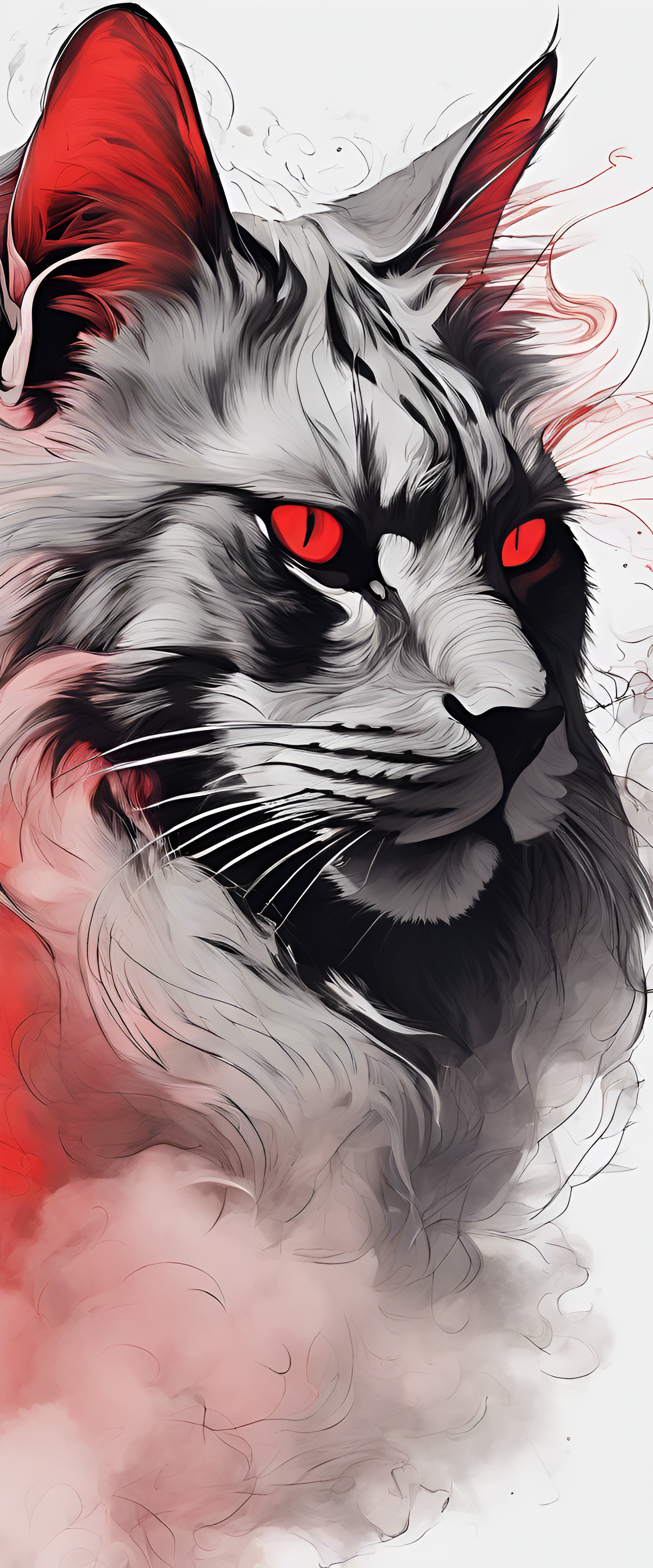 AI generated: Maine coon line art (Stable Diffusion - Portraits)
