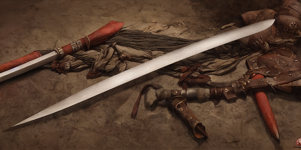 Greg Sword Stable Diffusion prompt: basic steel sword, shortsword, w...