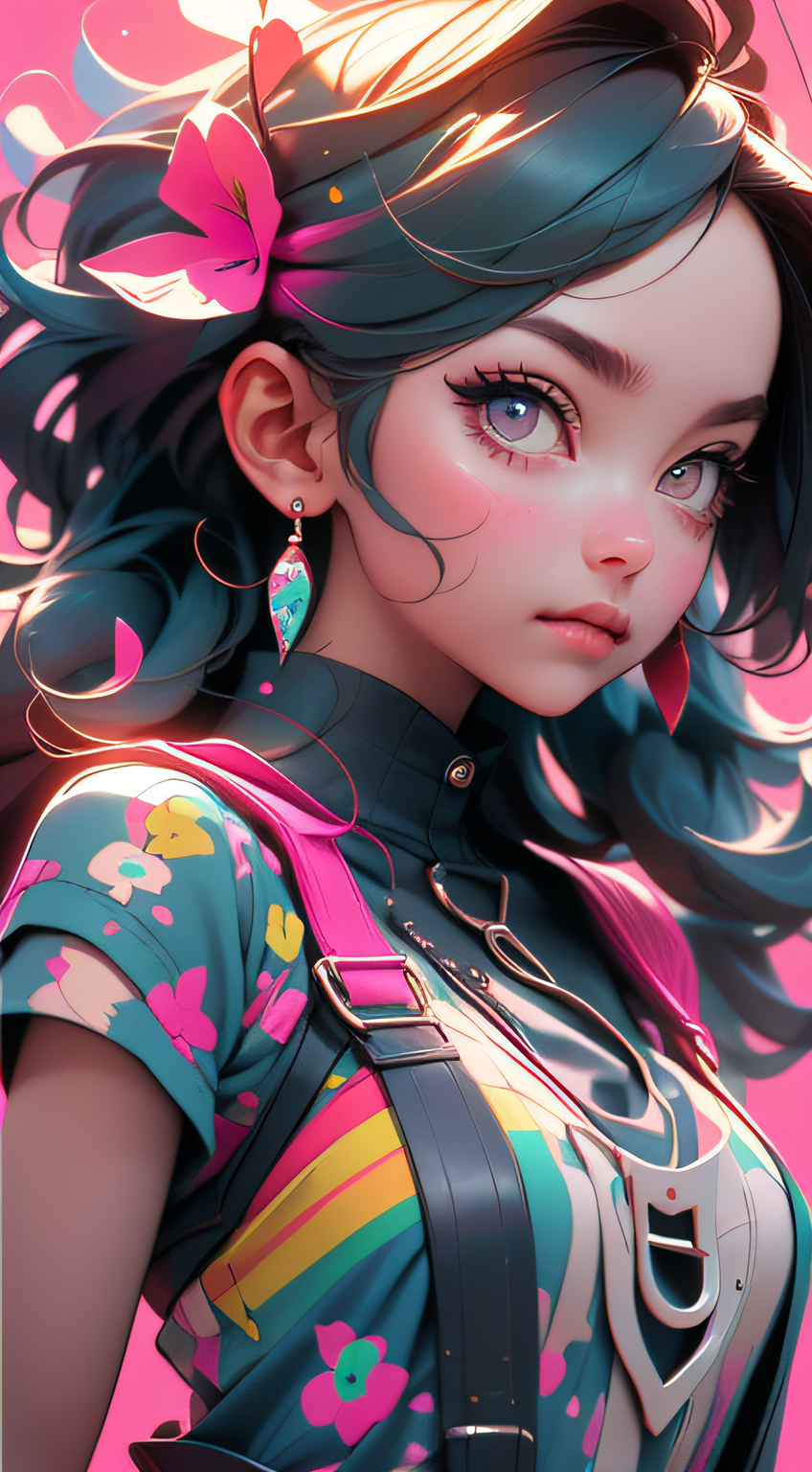 AI generated: Midjourney prompt: (Best Quality, Masterpiece), 1girl, Pose, Wind, Up... (Midjourney - Concept Art)