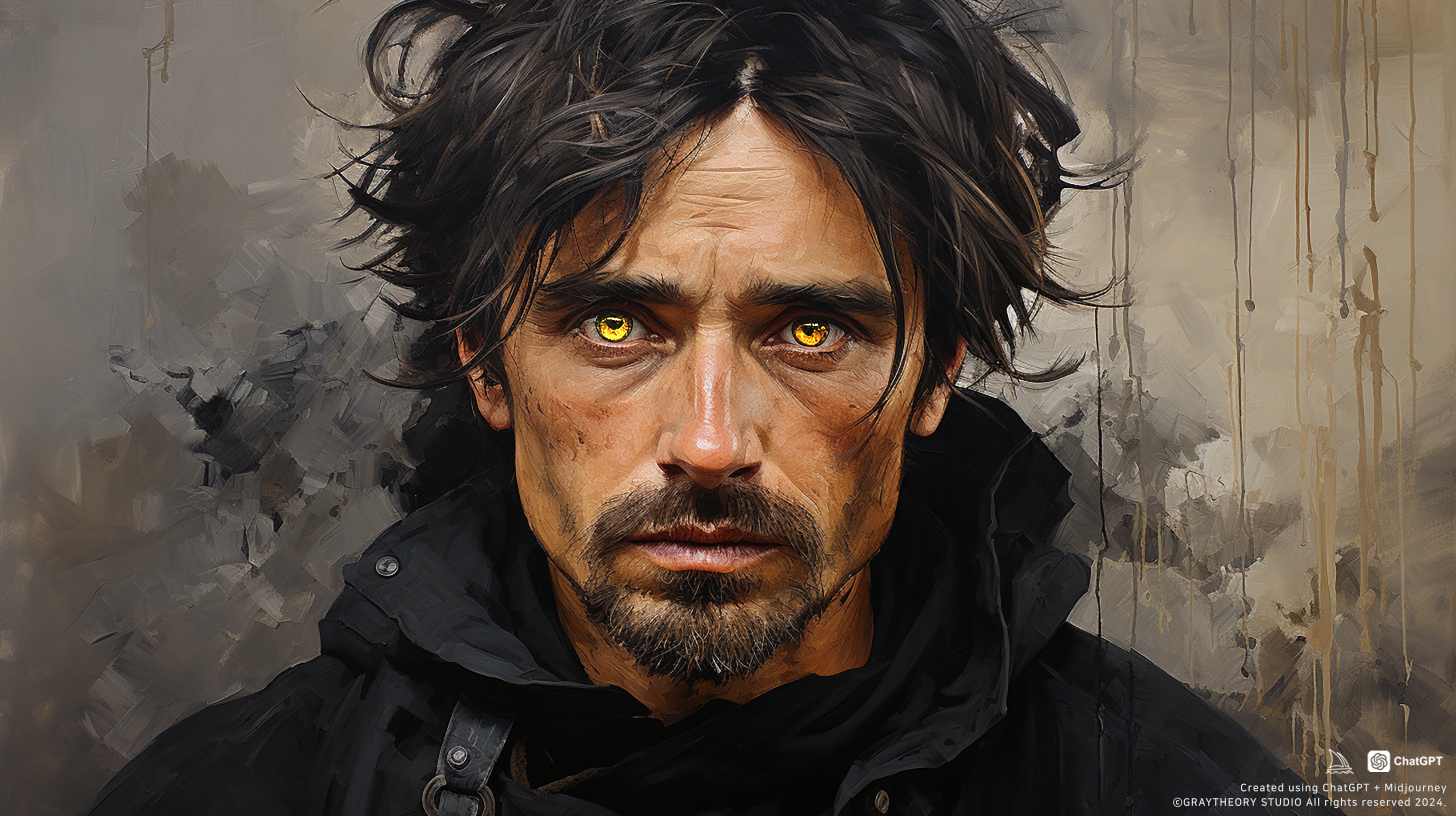 AI generated: Midjourney prompt: Casual man, oil painting, grainy painting, Empty e... (Midjourney - Portraits)