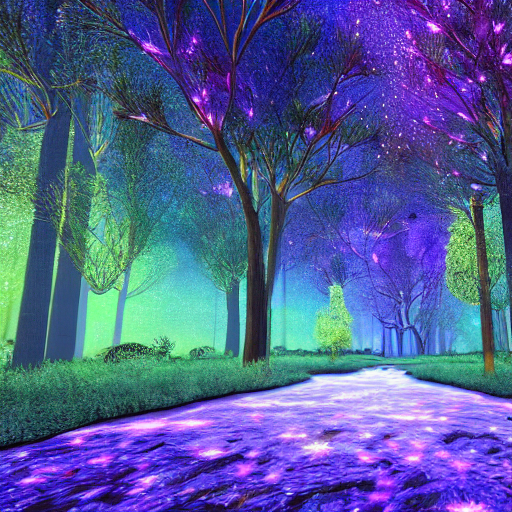 Stable Diffusion prompt: forest with trees with stardust ...
