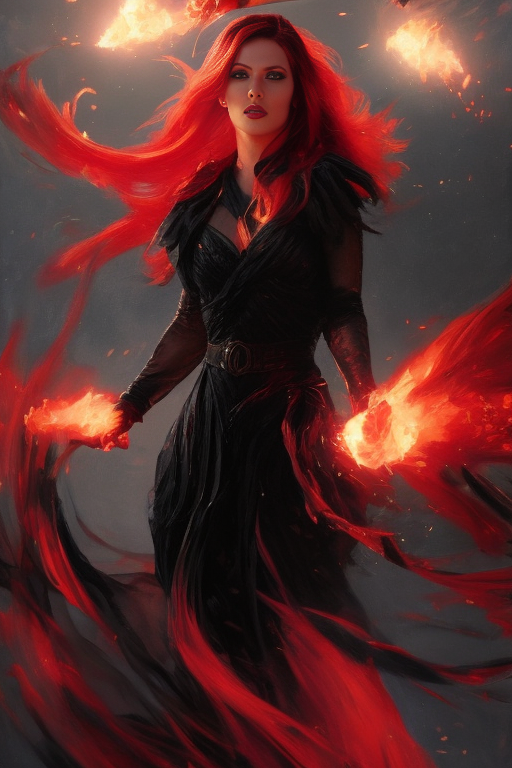 Stable Diffusion prompt: portrait of sorceress in black d...