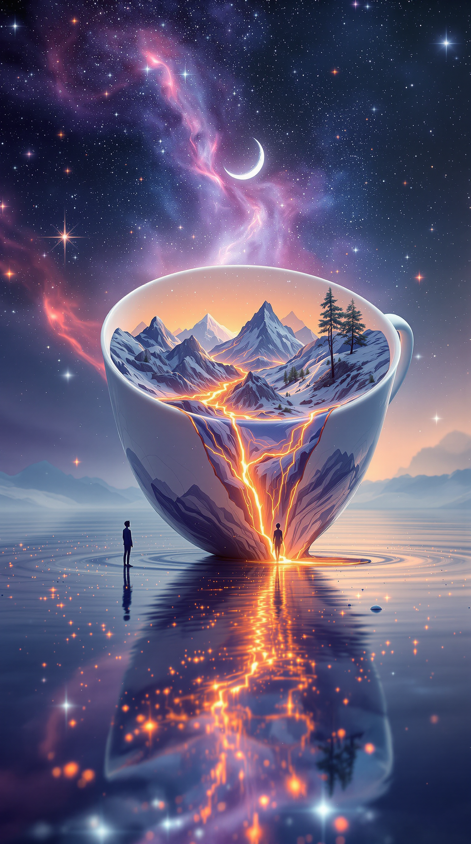 صورة مولدة بالذكاء الاصطناعي: FLUX prompt: A **surreal, highly detailed concept artwork** of ... (نموذج FLUX - مناظر طبيعية)
