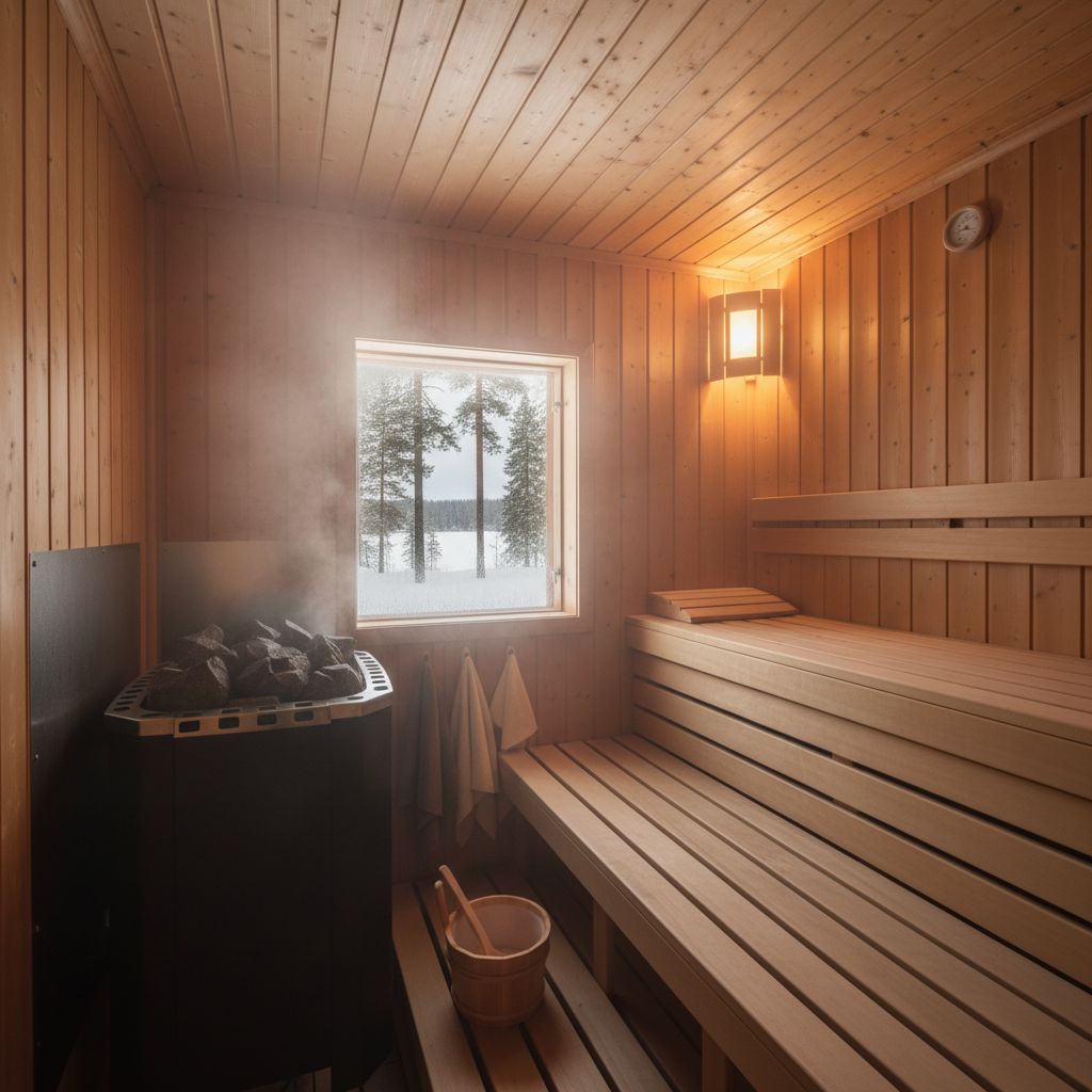 صورة مولدة بالذكاء الاصطناعي: Nano Banana prompt: hot sauna (نموذج Nano Banana - فن مفاهيمي)