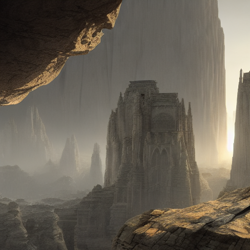 Stable Diffusion prompt: stunning city of stone inside a ...