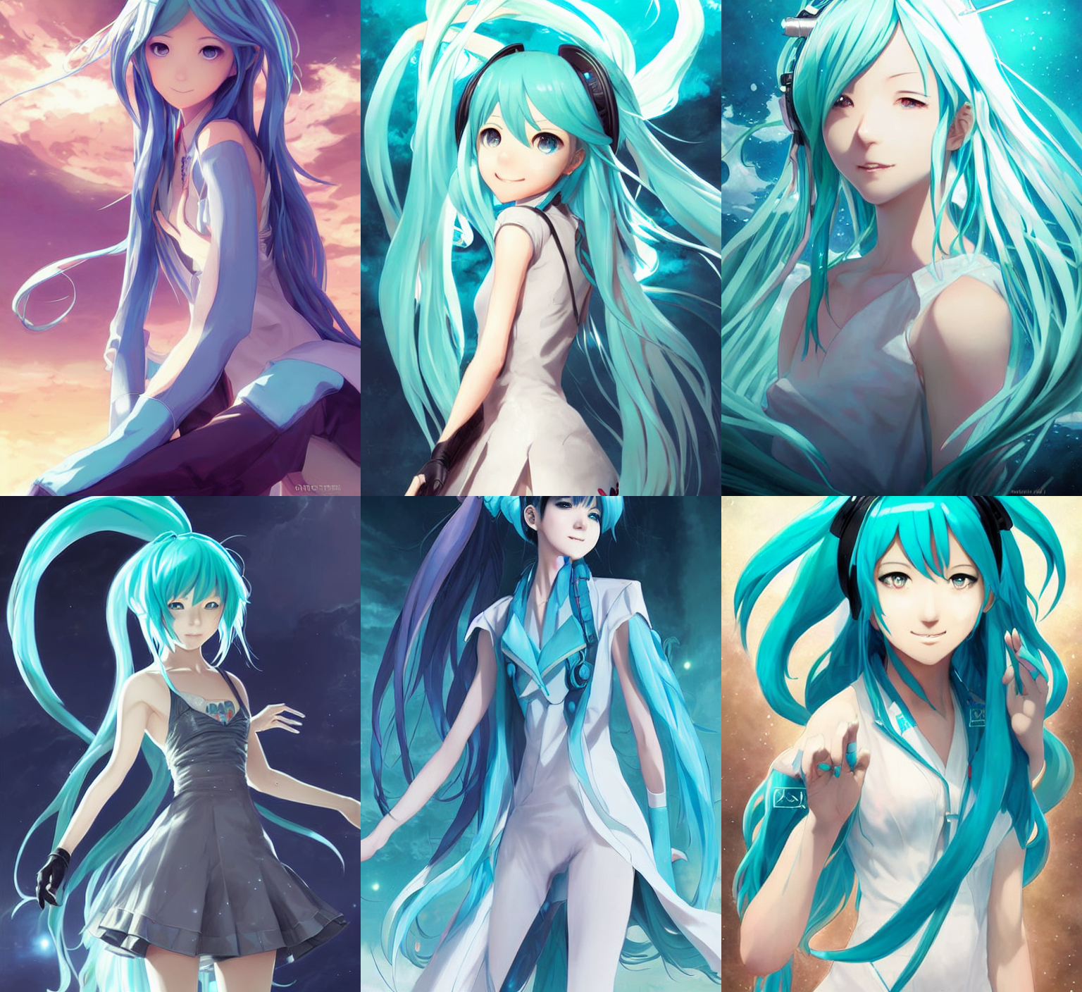 Stable Diffusion prompt: hatsune miku at the creation of ...