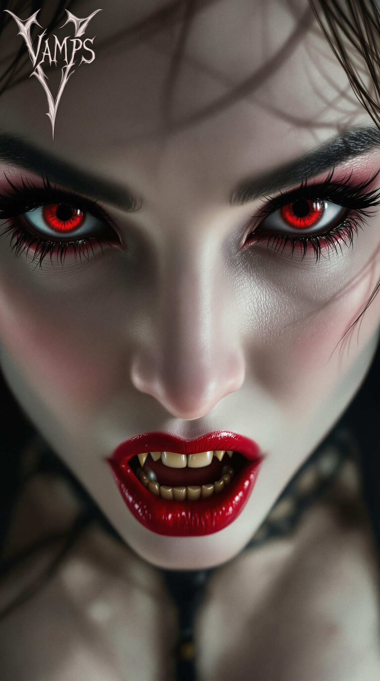 FLUX prompt: VAMPS horror magazine cover: A dynamic, bird's-ey... - FLUX