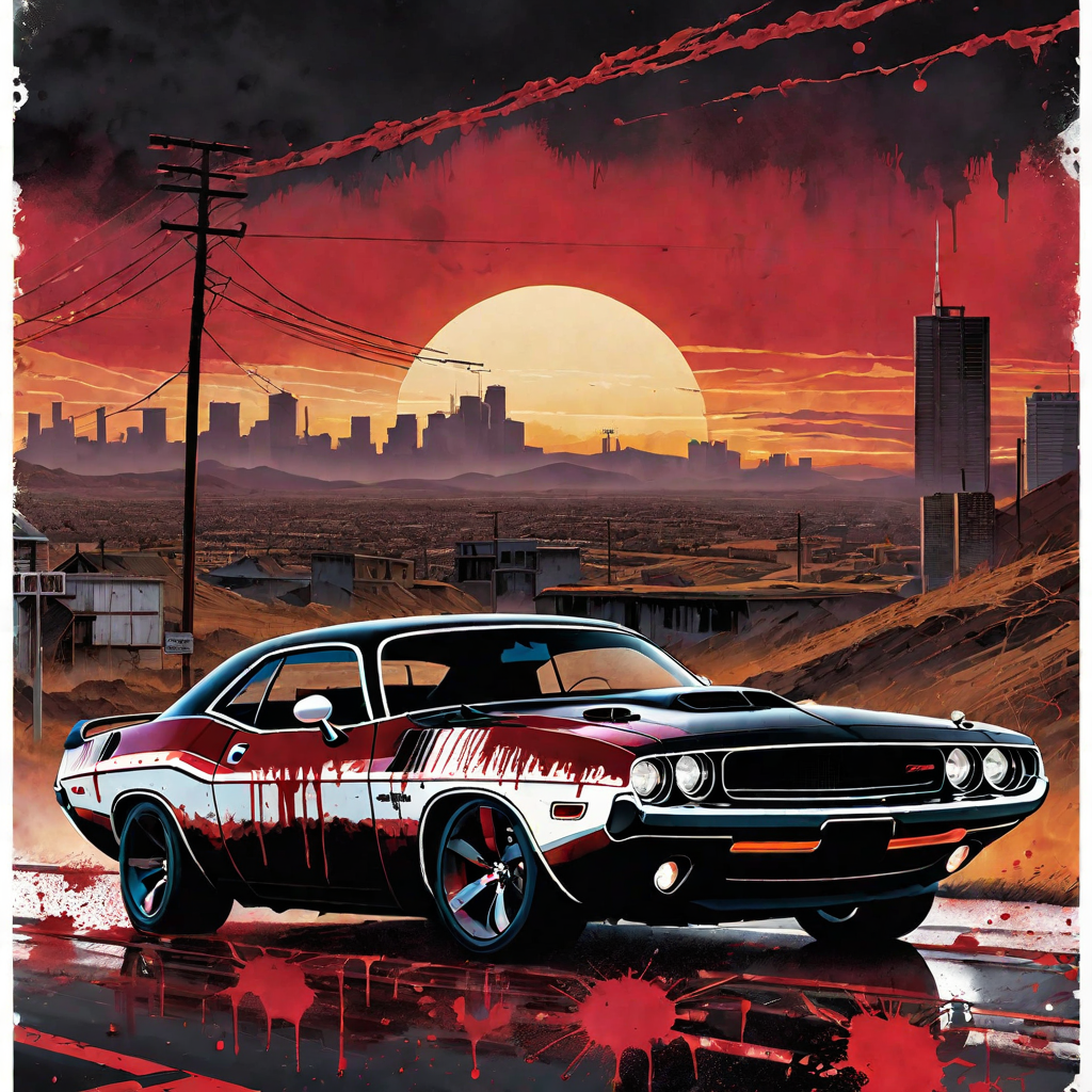 صورة مولدة بالذكاء الاصطناعي: "Crimson Fury: Haunted Asphalt" (نموذج Stable Diffusion - فن مفاهيمي)