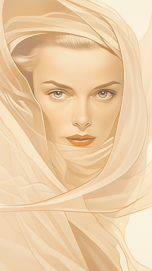 Midjourney prompt: A picture of a graceful woman holding a flowing sc... - Midjourney