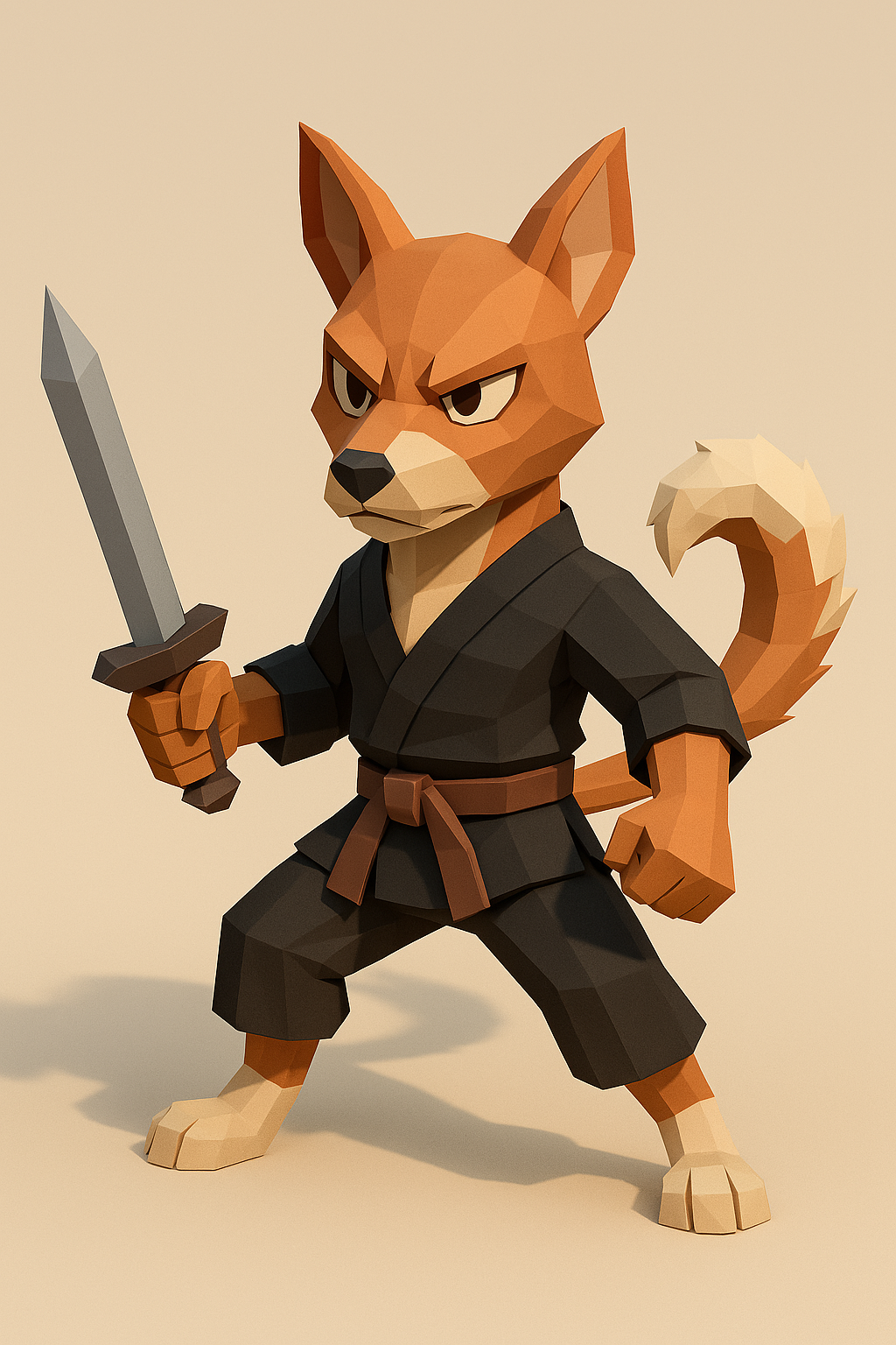 AI generated: ChatGPT Image prompt: A low-poly 3D character design of Paco the dog wie... (ChatGPT Image - Animals & Nature)