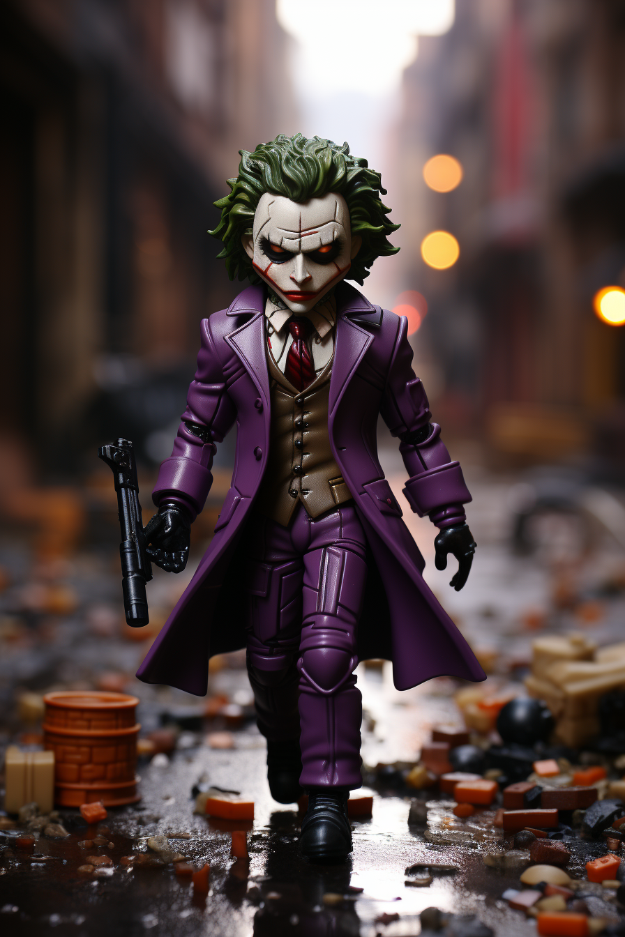 AI generated: Midjourney prompt: Create a toy Joker( Nolan) , evil, in the style of... (Midjourney - Photography)
