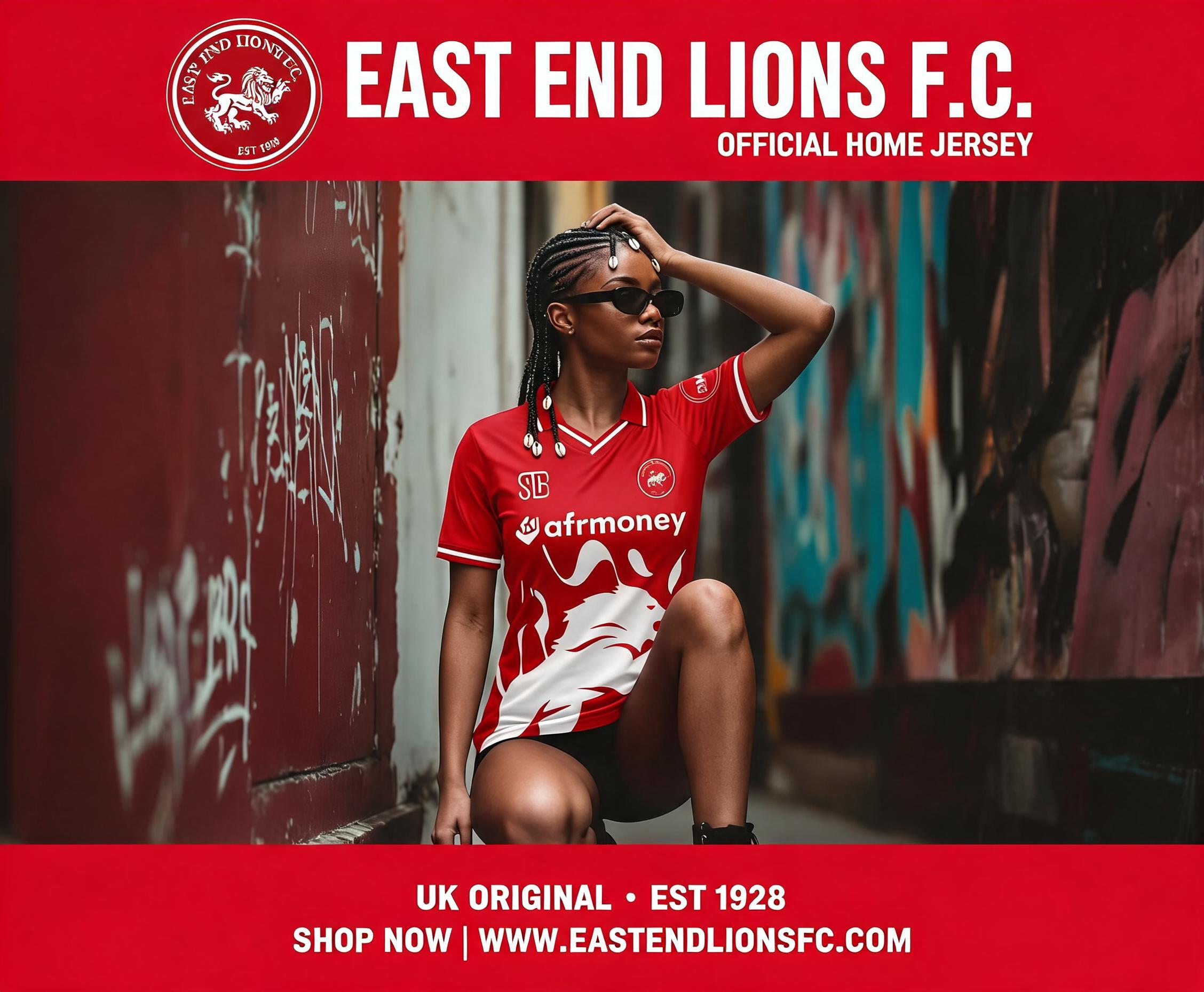 AI generated: Seedream 5 prompt: 00% Original from the UK . East End Lions Jersey ... (Seedream 5 - Concept Art)