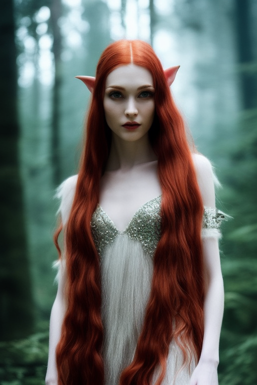 Stable Diffusion prompt: a very beautiful forest elf deit...