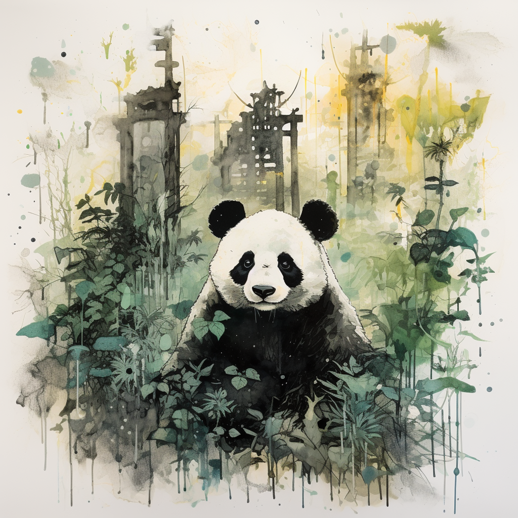 صورة مولدة بالذكاء الاصطناعي: Midjourney prompt: Constructivism painting of beautiful panda in banb... (نموذج Midjourney - صور شخصية)