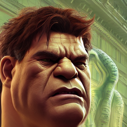 Stable Diffusion prompt: the hulk with normal human skin,...