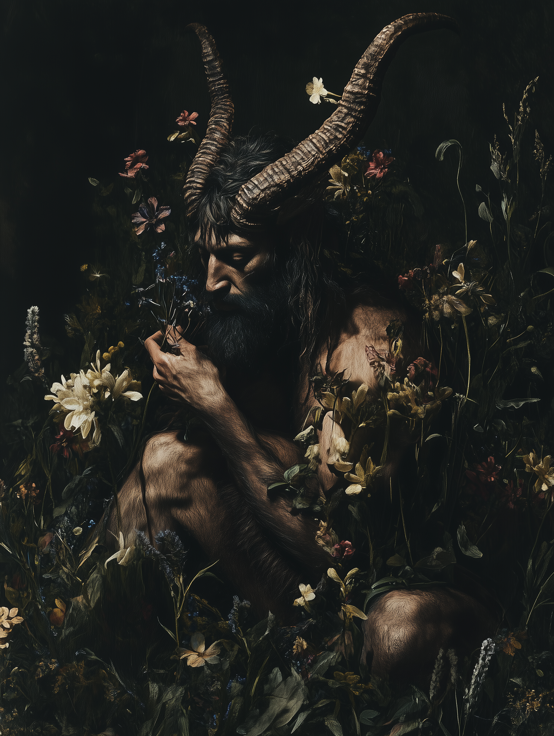 Midjourney prompt: a painting of the wild god in his natural habitat,... - Midjourney