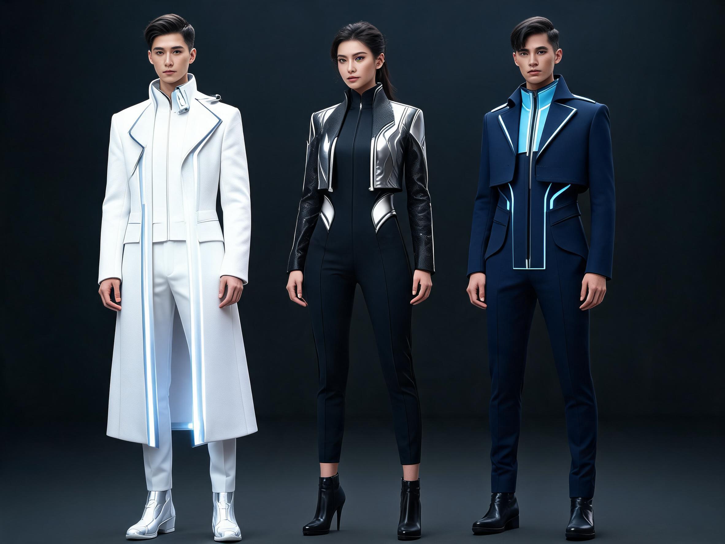 AI generated: Seedream 5 prompt: Create a high-fashion concept sheet of futuristic ... (Seedream 5 - Fashion)