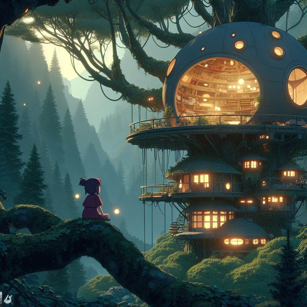 AI generated: DALL·E prompt: Digital 2D, Miyazaki's style, ultimate detailed, t... (DALL·E - Anime)