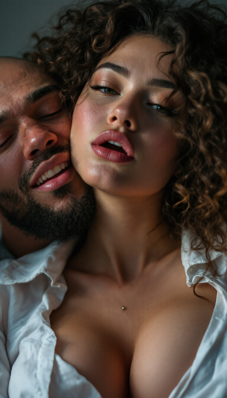صورة مولدة بالذكاء الاصطناعي: FLUX prompt: curvy woman young xl breast intimate A woman is o... (نموذج FLUX - صور شخصية)