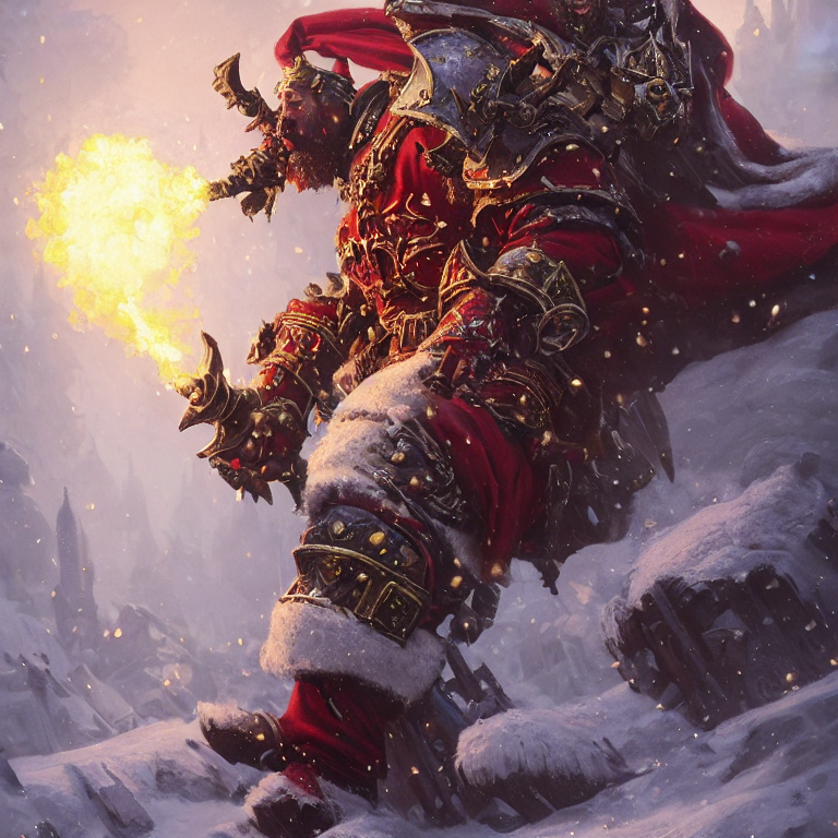 Stable Diffusion prompt: santa claus in armor from warcra...