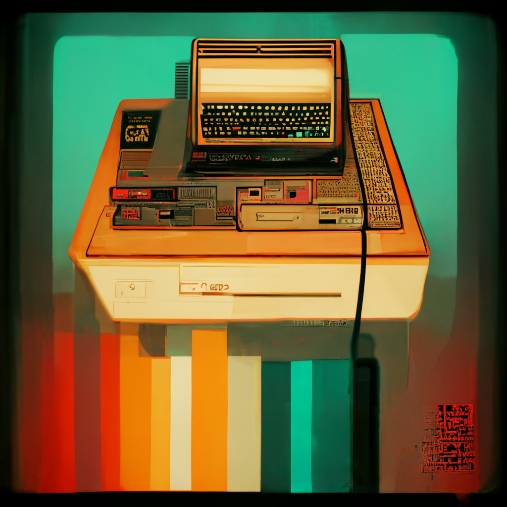 Midjourney prompt: 8-bit vintage computer :: cga