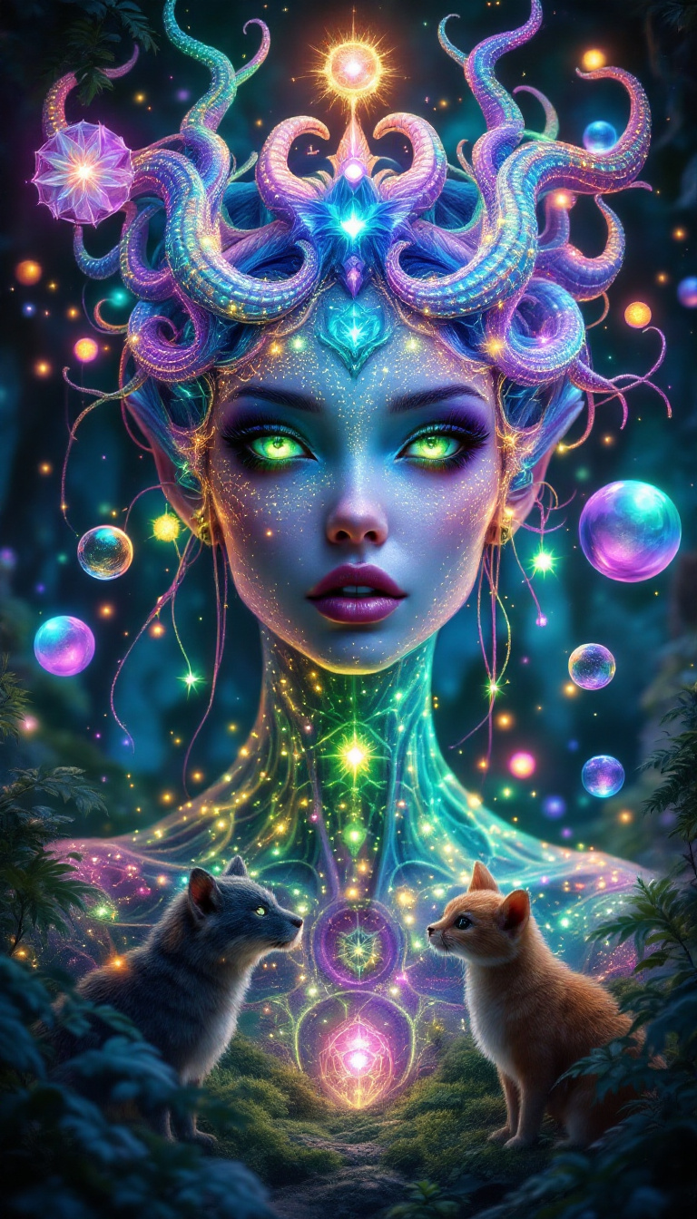 صورة مولدة بالذكاء الاصطناعي: FLUX prompt: Surreal 4k painting of a beautiful alien princess ... (نموذج FLUX - مناظر طبيعية)