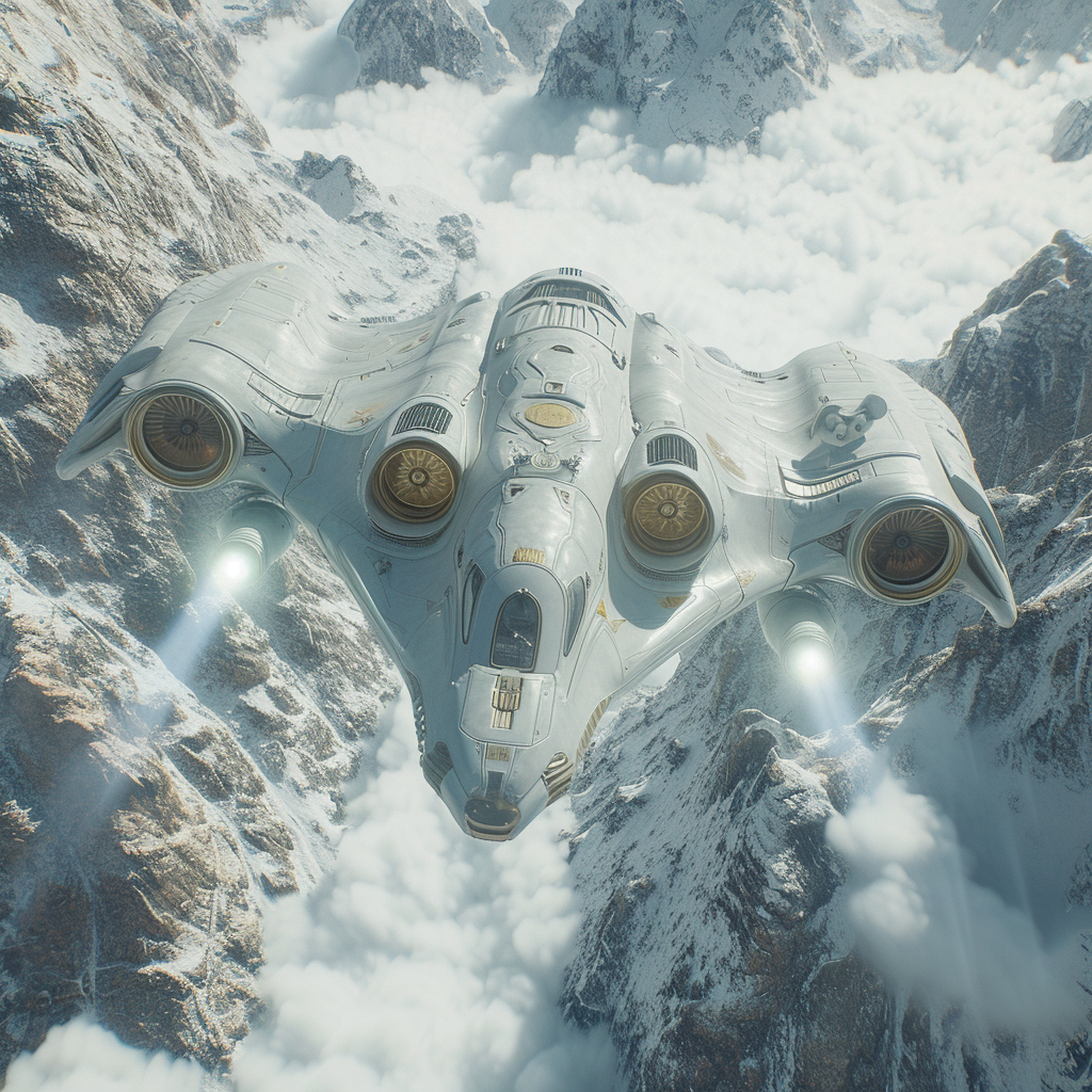 AI generated: Midjourney prompt: A combat spacecraft of the distant future with a s... (Midjourney - Concept Art)