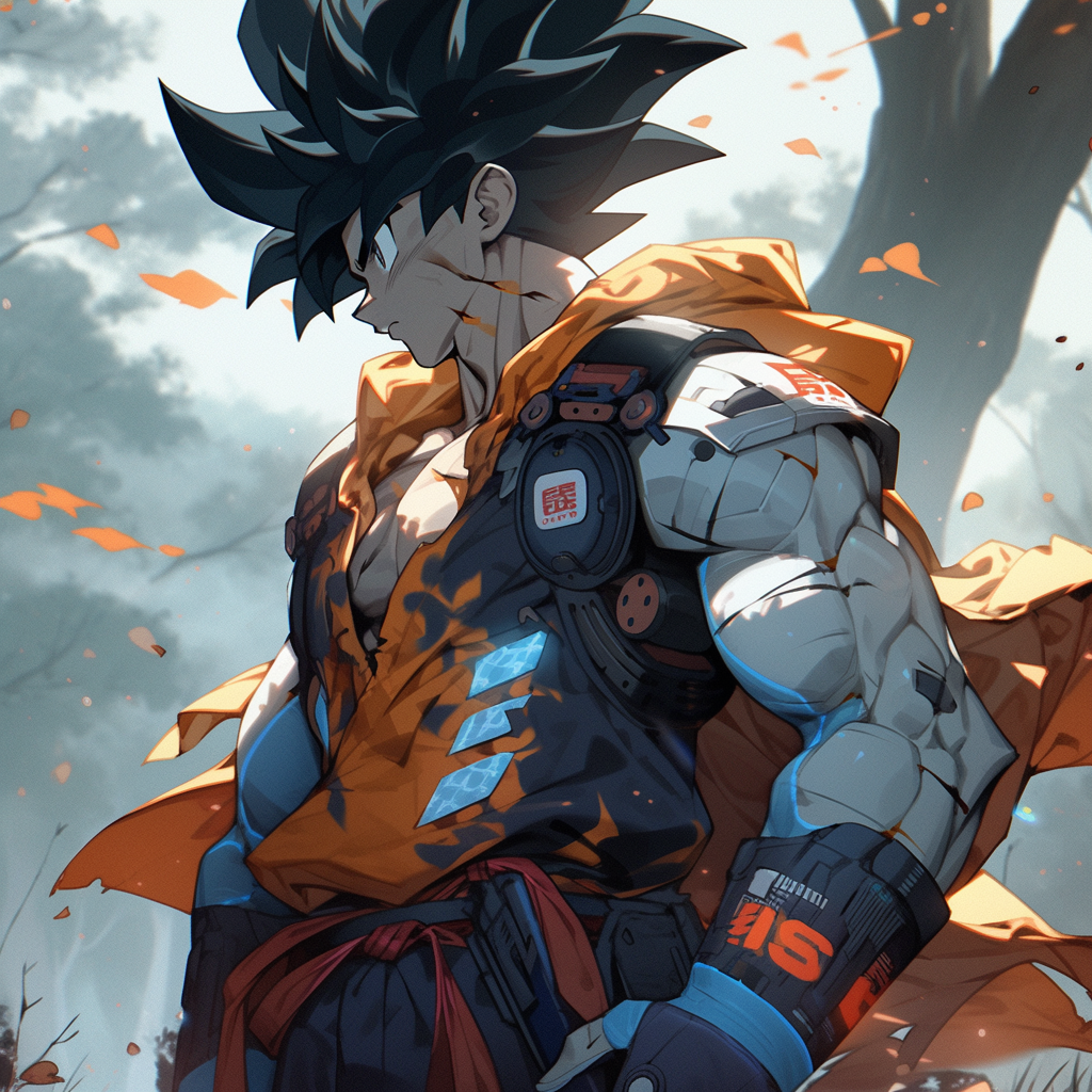 AI generated: Midjourney prompt: san goku from dragonball z with a valorant video g... (Midjourney - Anime)