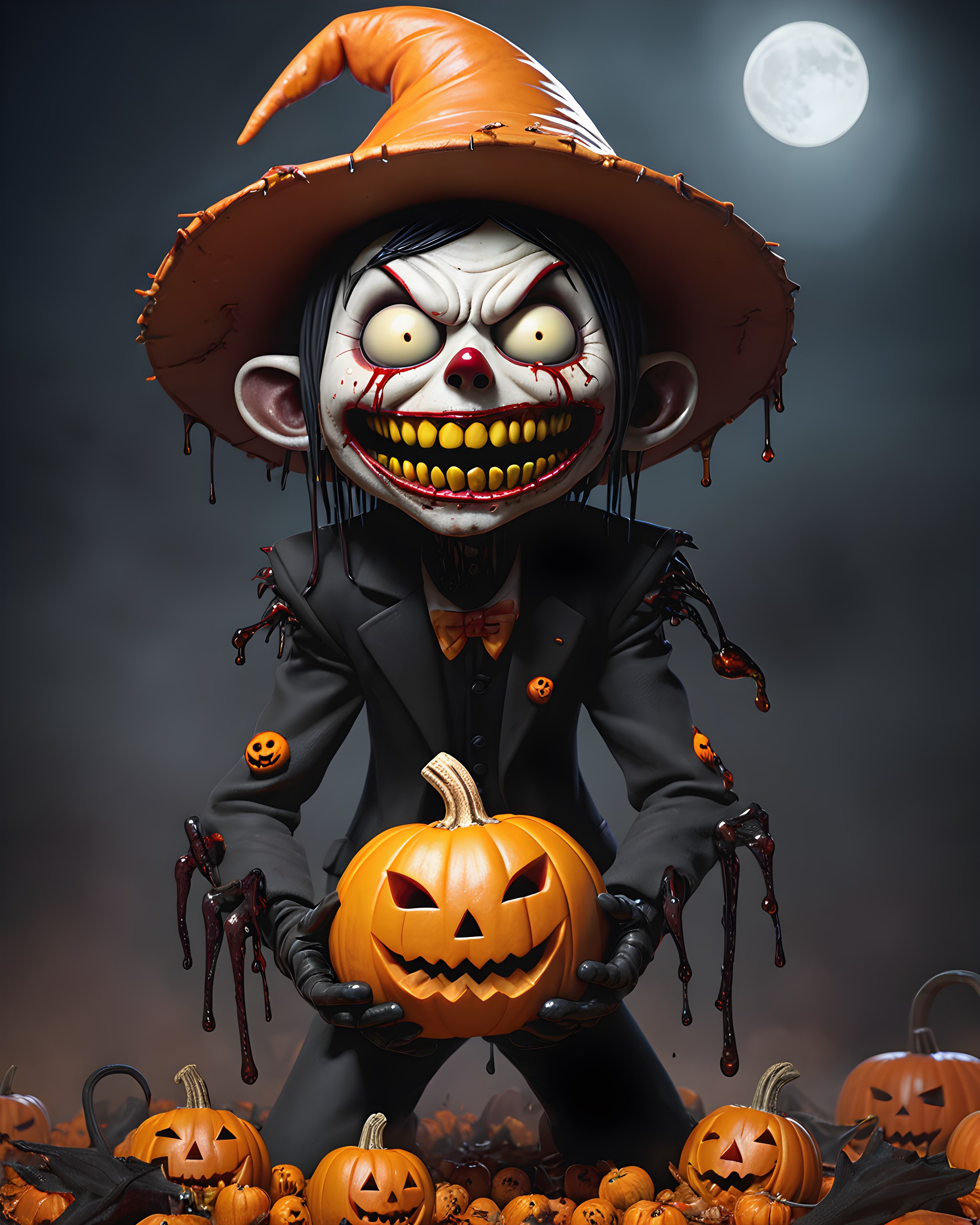 صورة مولدة بالذكاء الاصطناعي: Hallo...ween (نموذج Stable Diffusion - أنمي)